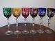 AJKA MAGDA PRIDE (Cut to Clear) CRYSTAL WINE GOBLETS, 6 Colors, 9 3/4 Tall