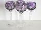 AJKA MARSALA AMETHYST CASED CUT TO CLEAR CRYSTAL WINE GOBLET Set of 4