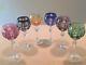 German Bohemian Cut To Clear Crystal Wine Glasses Set of 6 Excellent