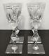 Hawkes WALPOLE Crystal Brilliant Cut Glass 4 Wine Goblet Stems #6015 Square Base